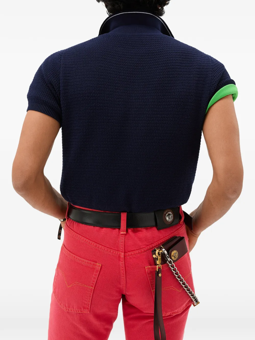 Versace Katoenen gebreide polo Blauw