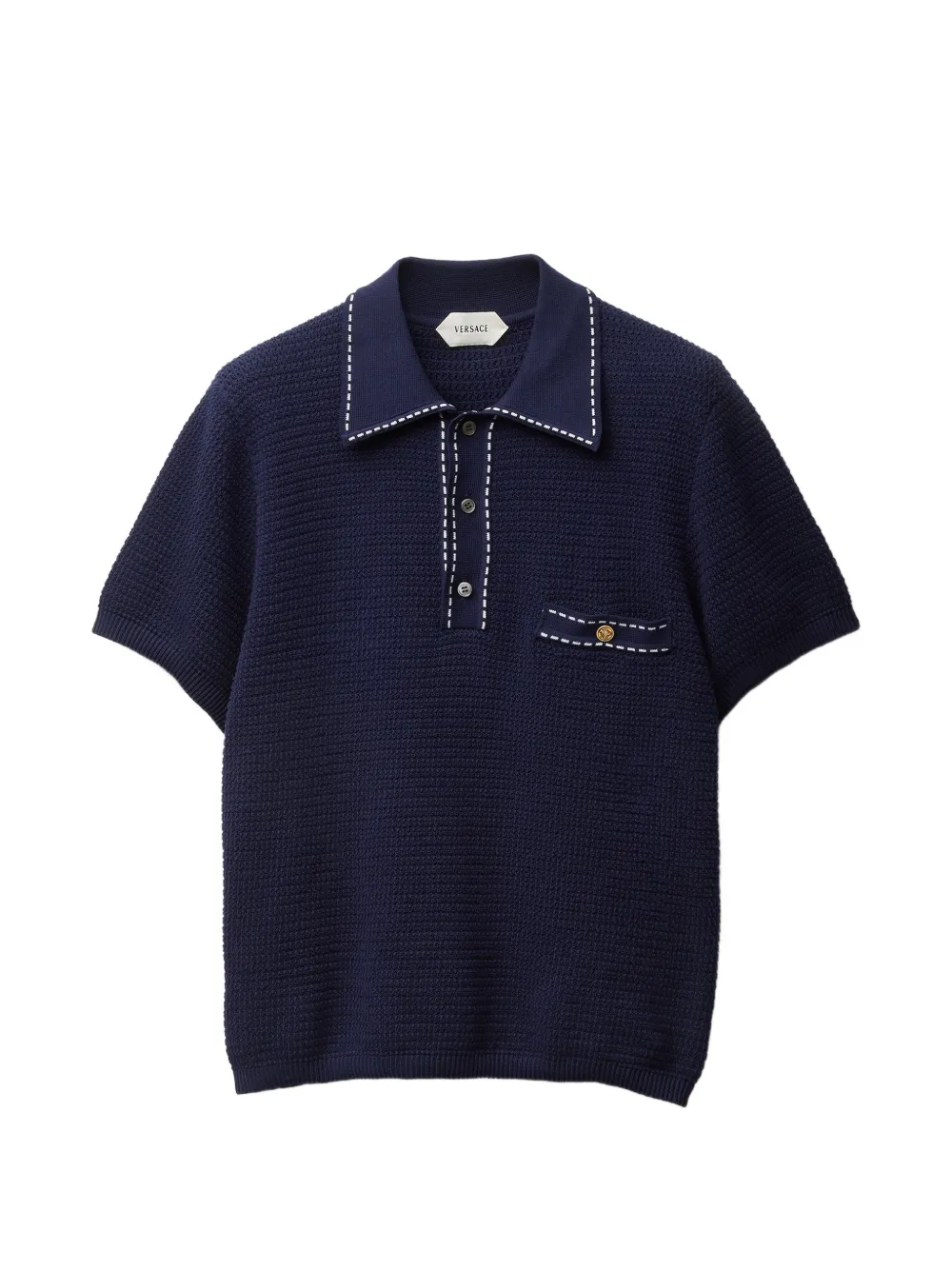 Versace cotton knit polo - Blu