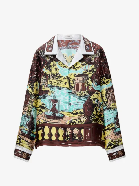 Versace printed silk twill slim shirt