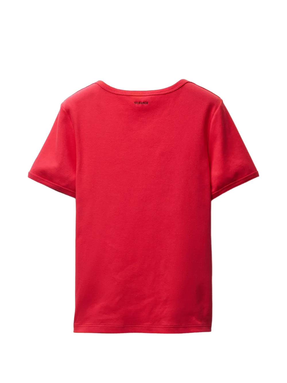 Versace Geribbeld katoenen-jersey T-shirt met borduurwerk Rood