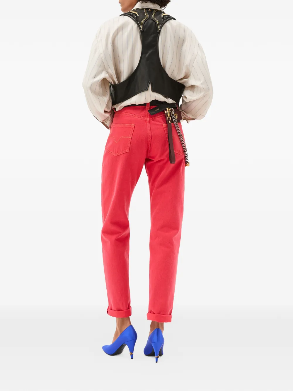  Versace Vaqueros Rectos - Rojo 