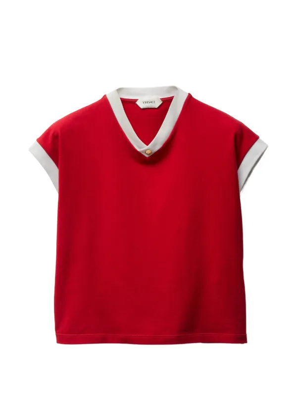 Versace Stretch Cotton-jersey T-shirt in Red