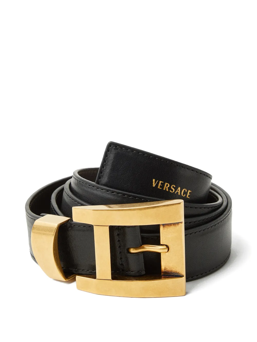 Versace Cintura in pelle 3 cm - Nero