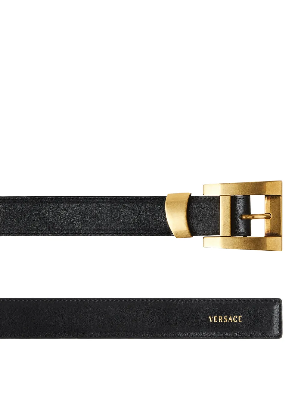  Versace Leather Belt 3 Cm - Black 