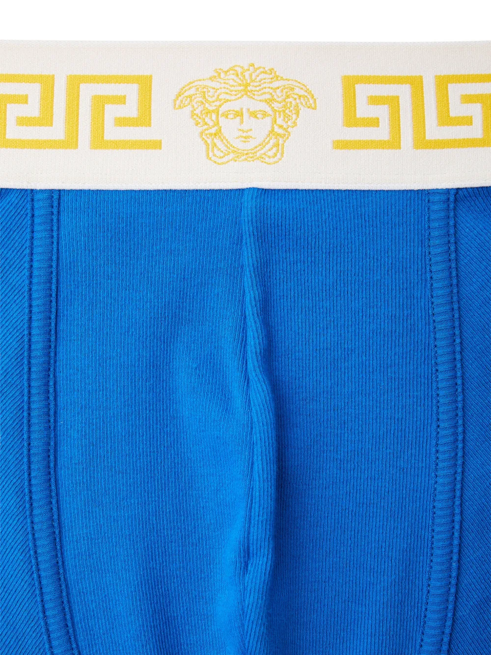  Versace Ribbed Cotton-jersey Trunks - Blue 