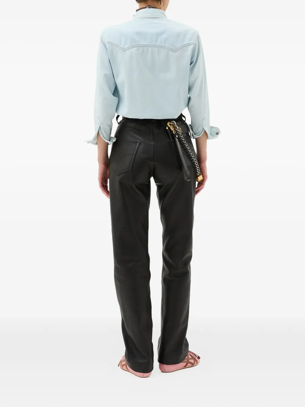  Versace Leather Trousers - Black 