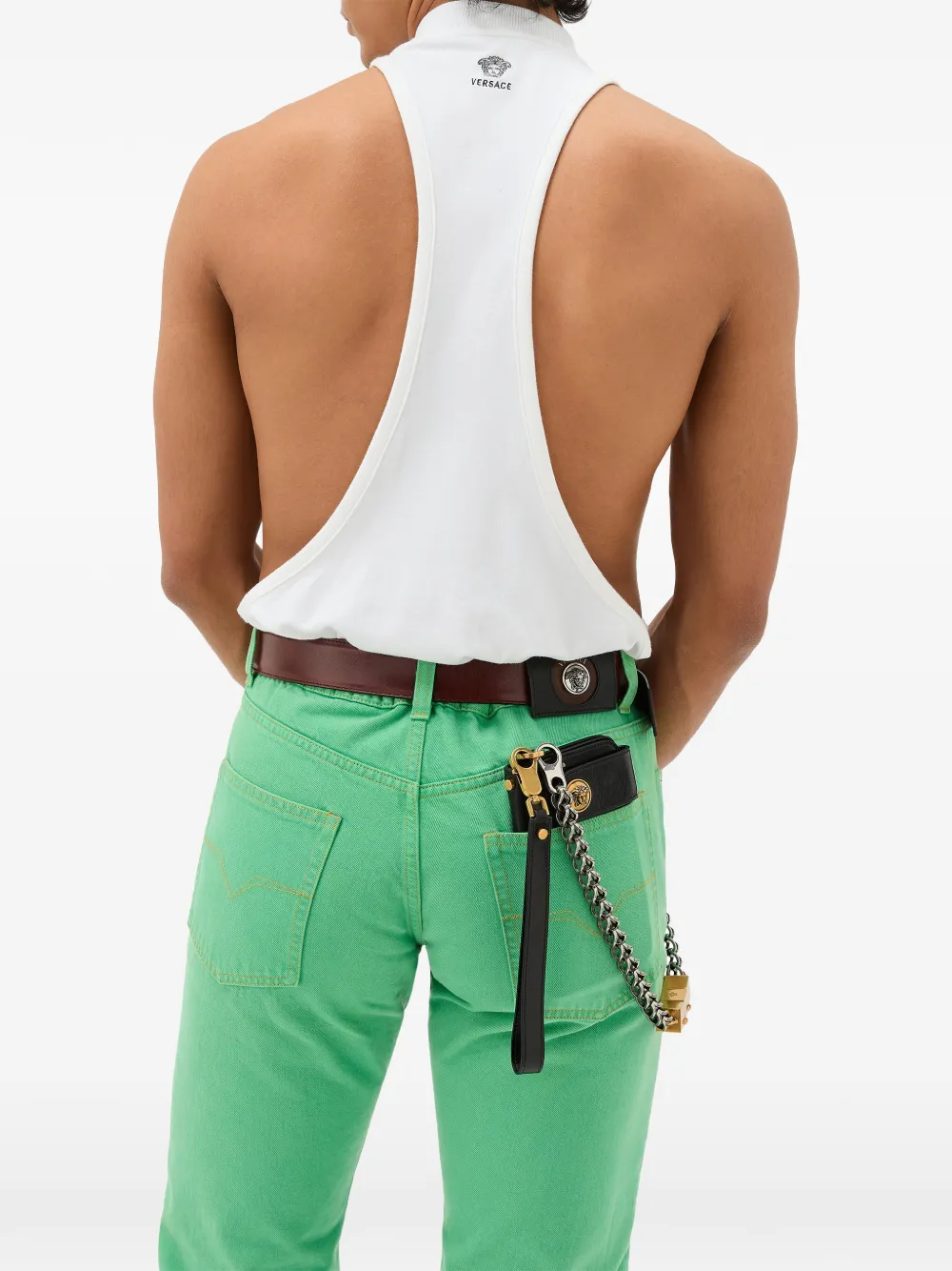 Versace Stretch tanktop van katoen-jersey Wit