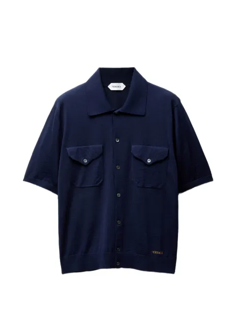 Versace embroidered wool knit shirt