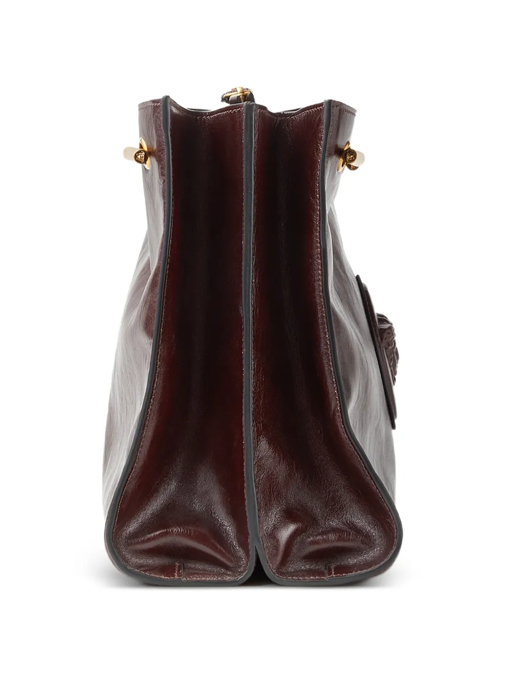 Versace Cabine leren schoudertas Bruin