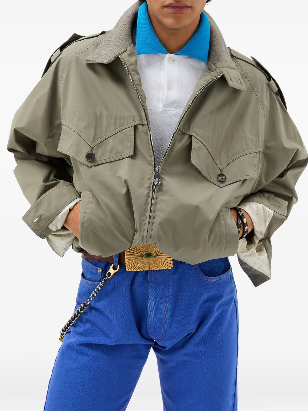 Versace Katoenen jack Groen