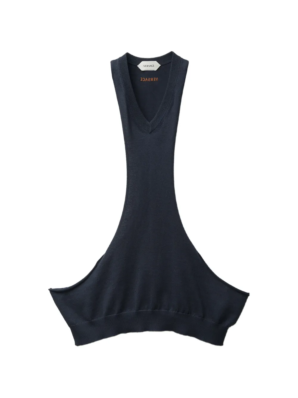 Versace cotton-cashmere knit tank top - Blu