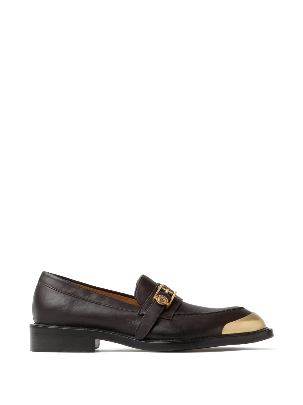 Versace Primo leather loafers - Marrone