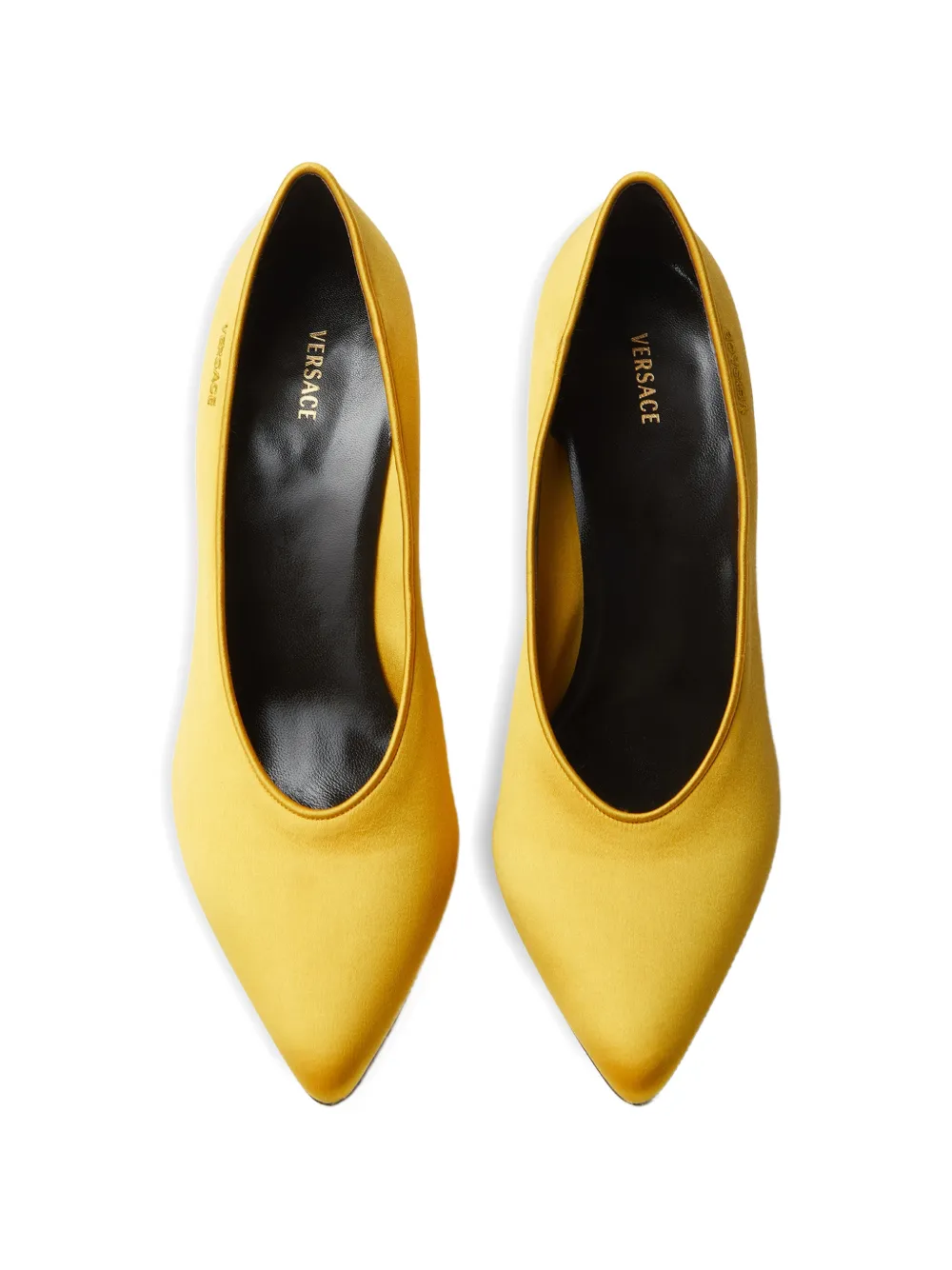 Versace Gianni satijnen pumps 90 mm Geel