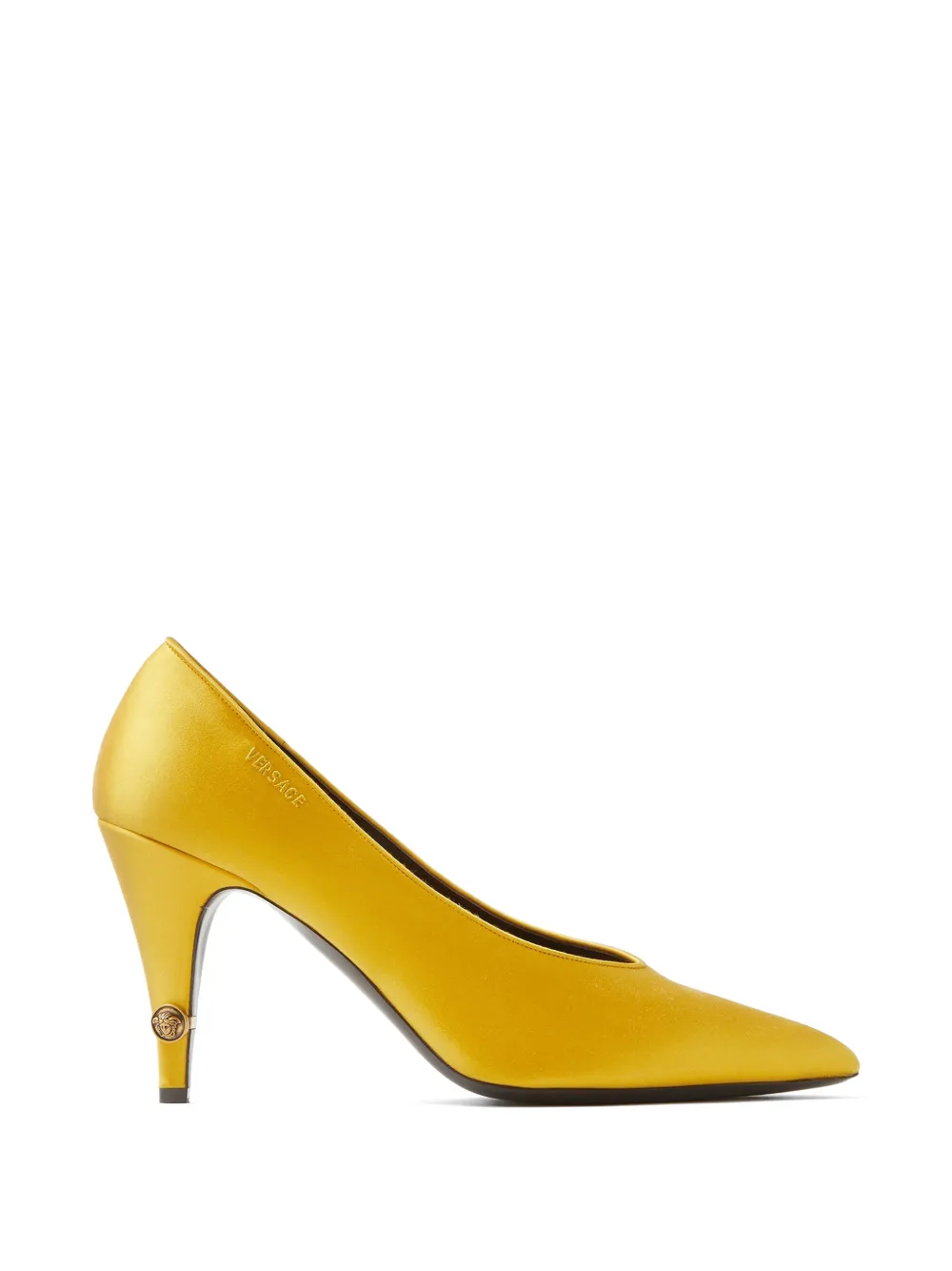 Versace Gianni satijnen pumps 90 mm Geel