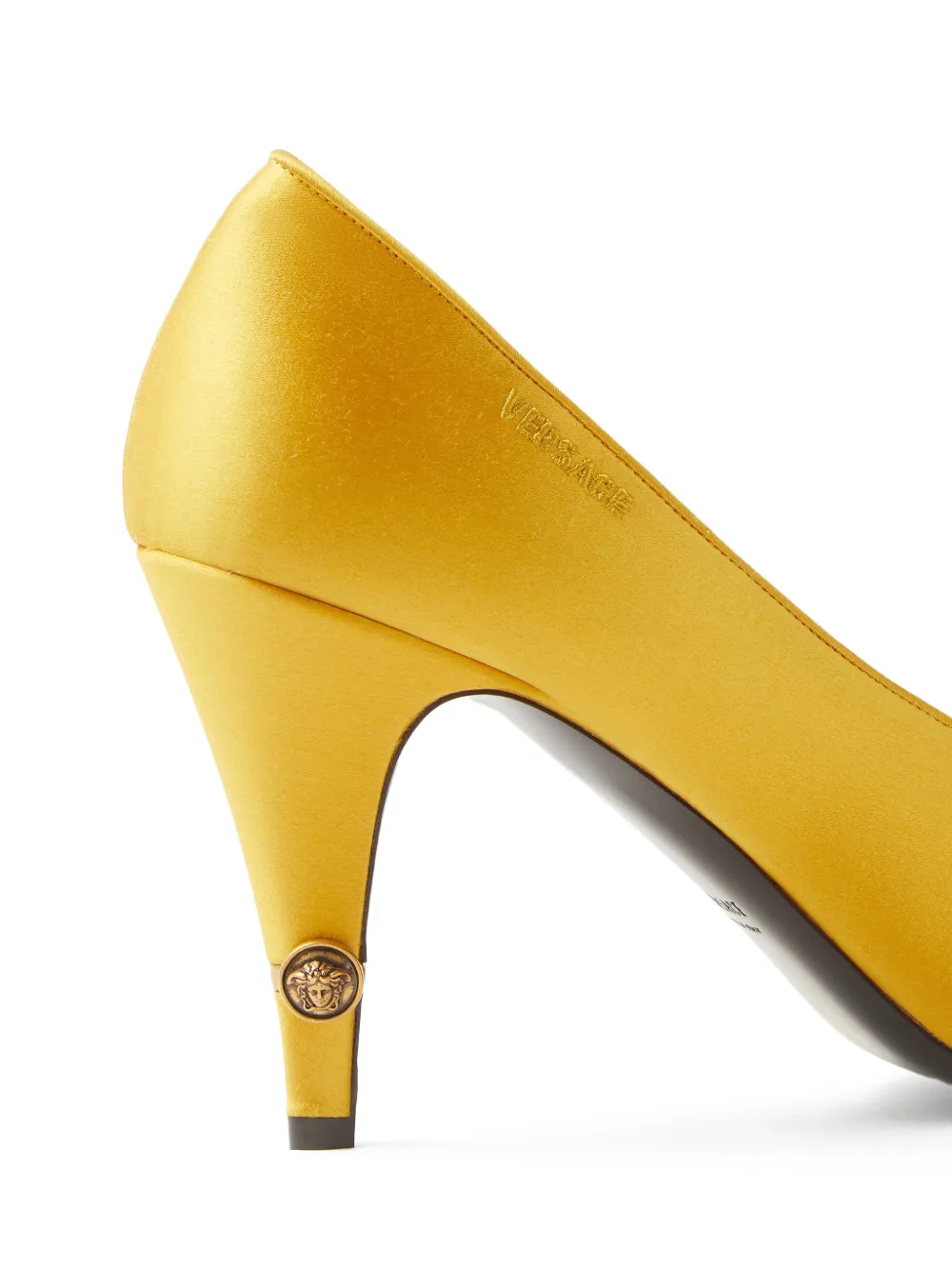 Versace Gianni satijnen pumps 90 mm Geel