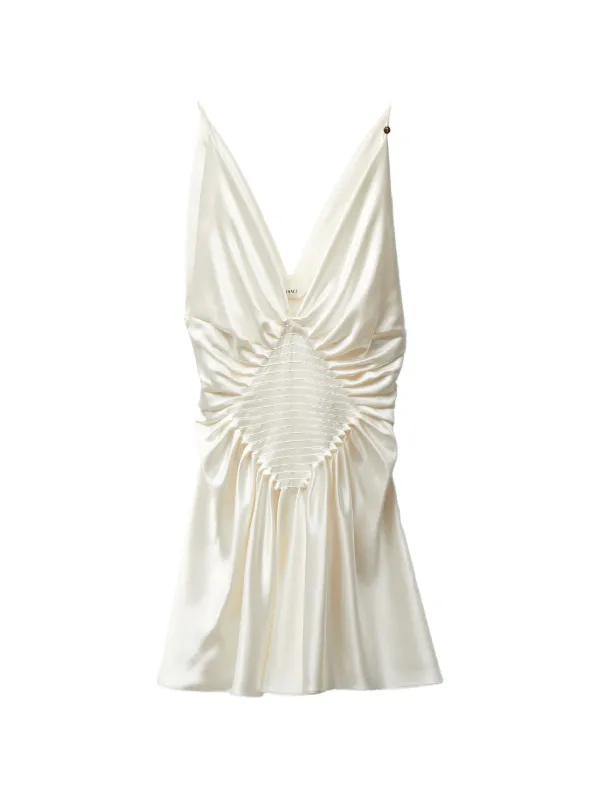 Versace Silk-satin Mini Dress in White