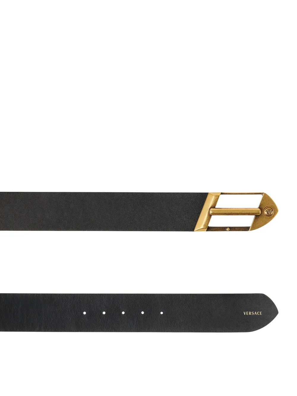  Versace Leather Belt 5 Cm - Black 