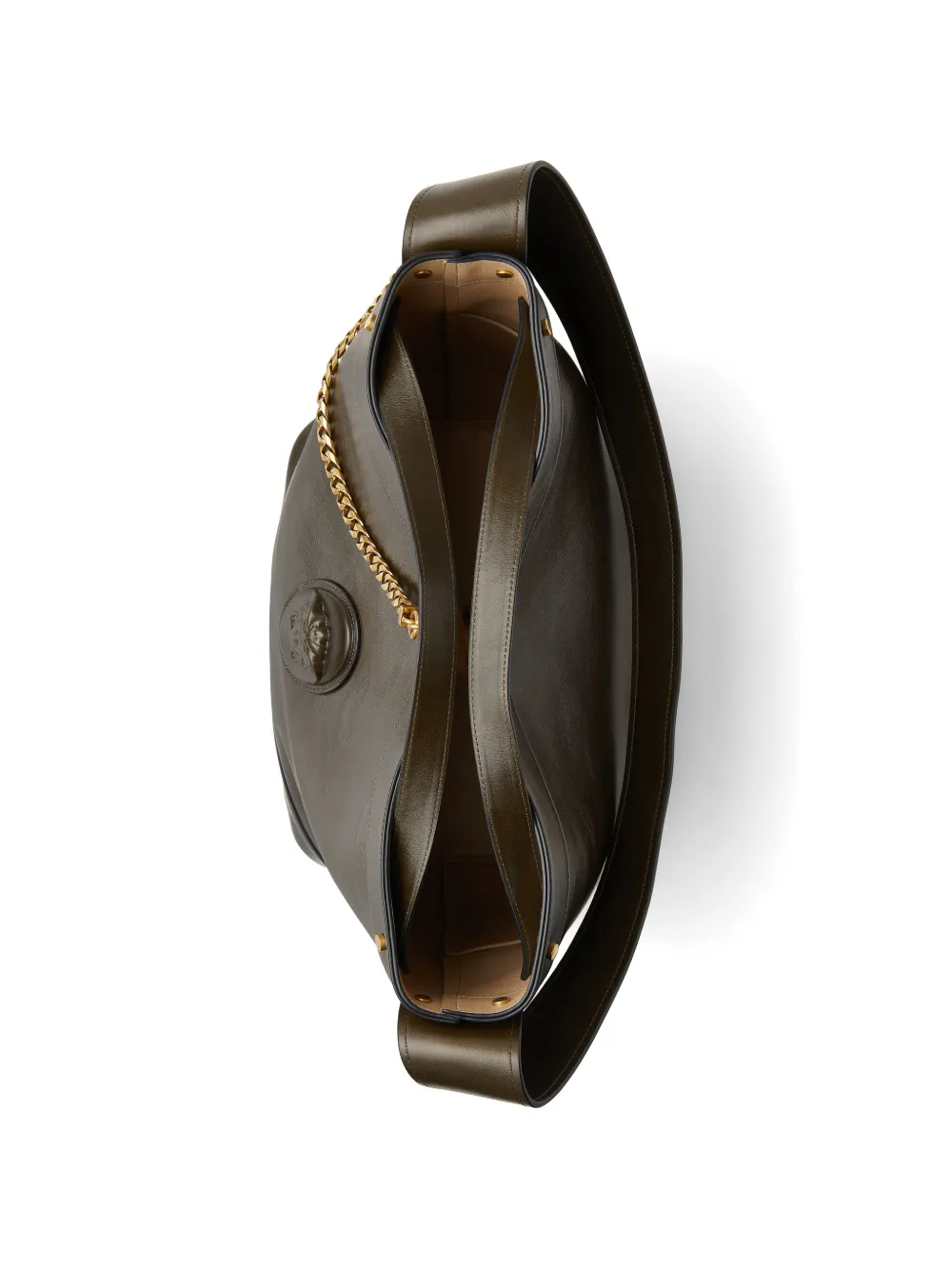 Versace Pivot grote leren bucket-tas Groen