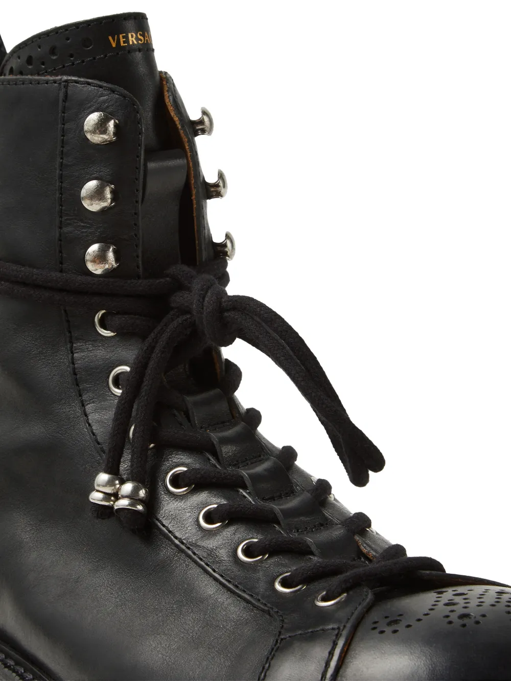 Versace Billy leren laarzen Zwart