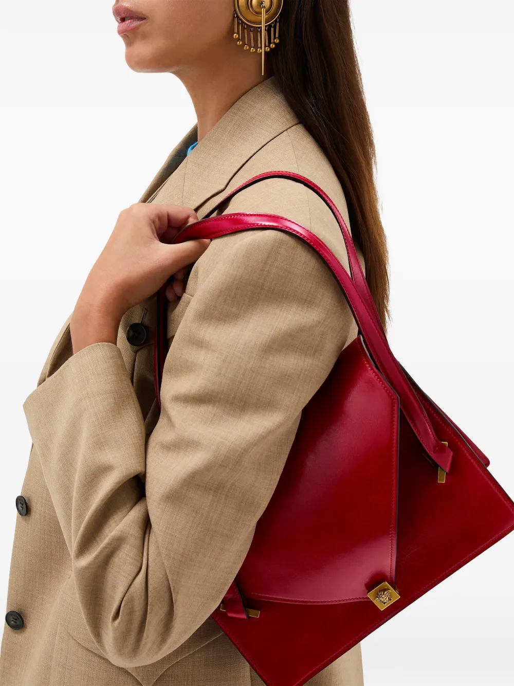 Versace Severine leren schoudertas Rood