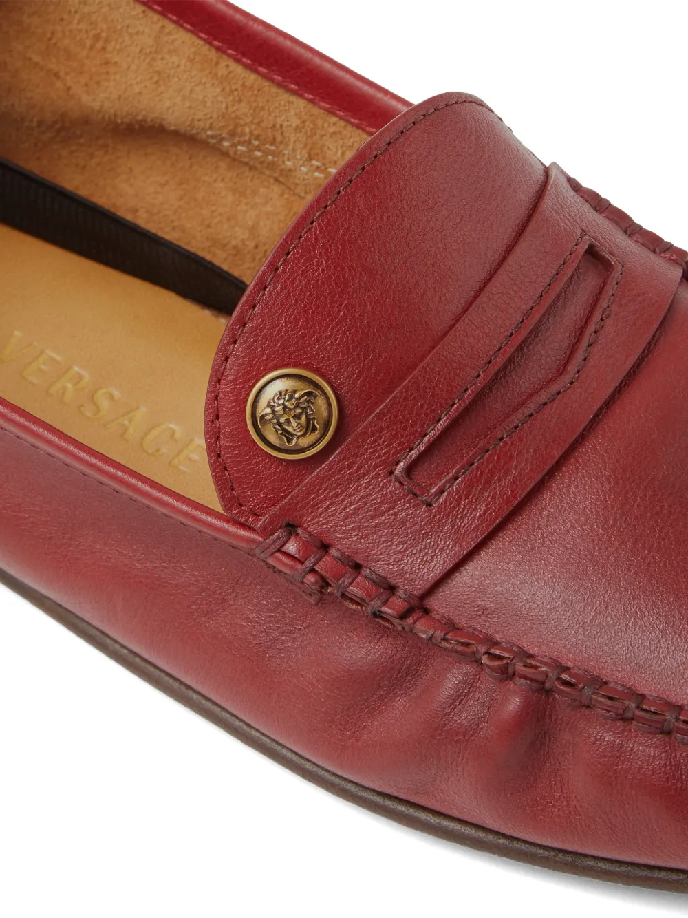 Versace Guanto leren loafers Rood