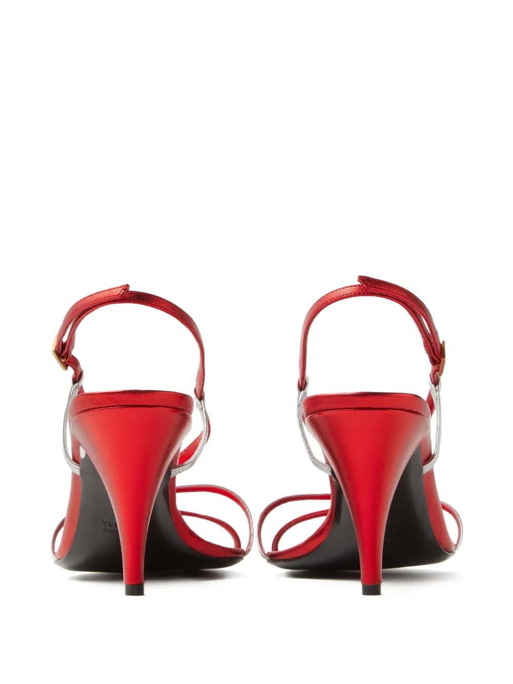 Versace Metallic sandalen met bandje Rood