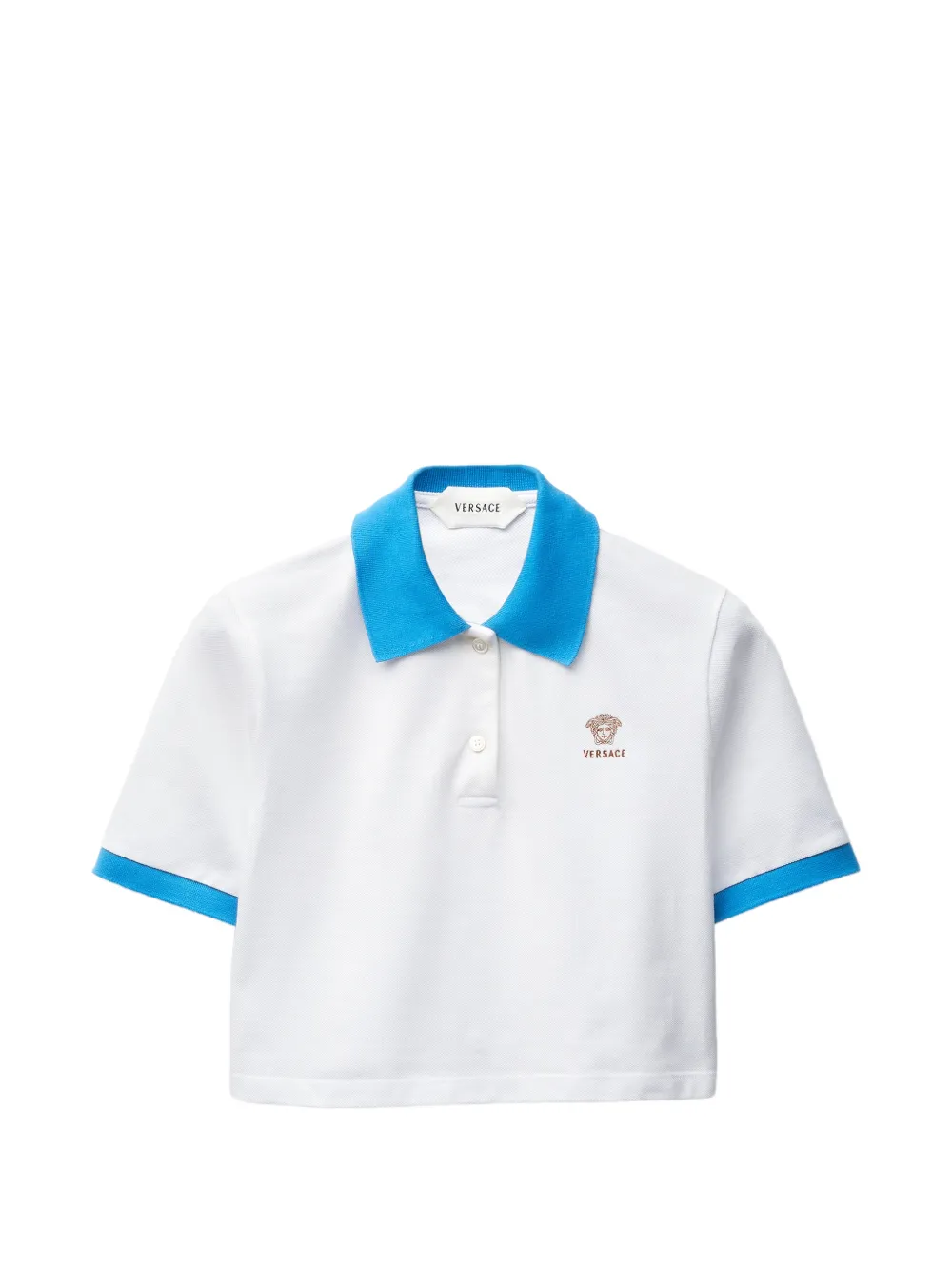 Versace Polo crop con logo - Bianco