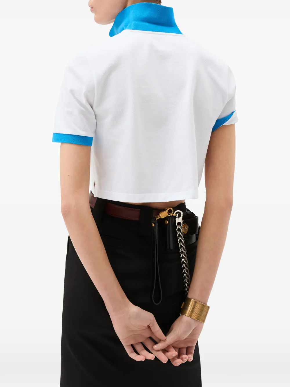 Versace Piqué poloshirt met borduurwerk Wit