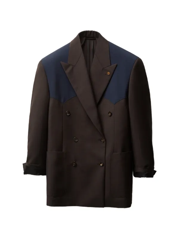 Versace Wool-mohair Blazer in Brown