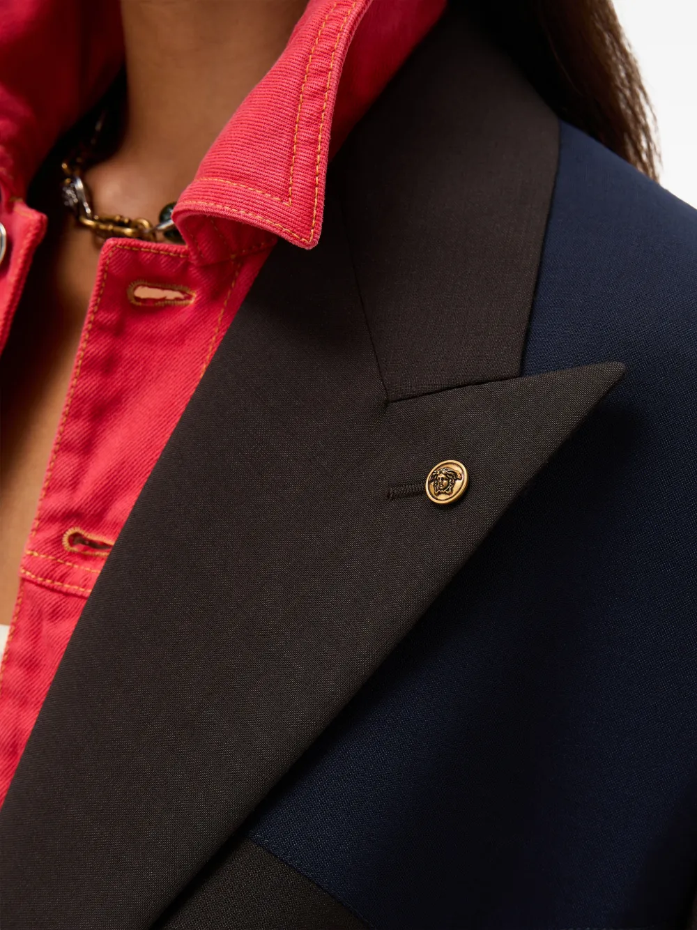 Versace Blazer van wol-mohairblend Bruin