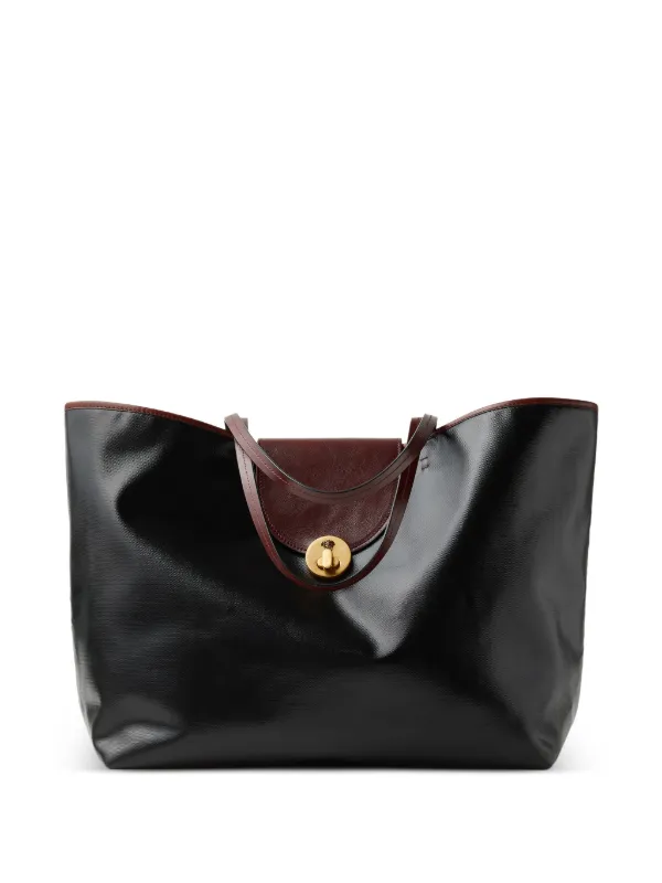Versace Vivian Large Coated Canvas Tote in Black