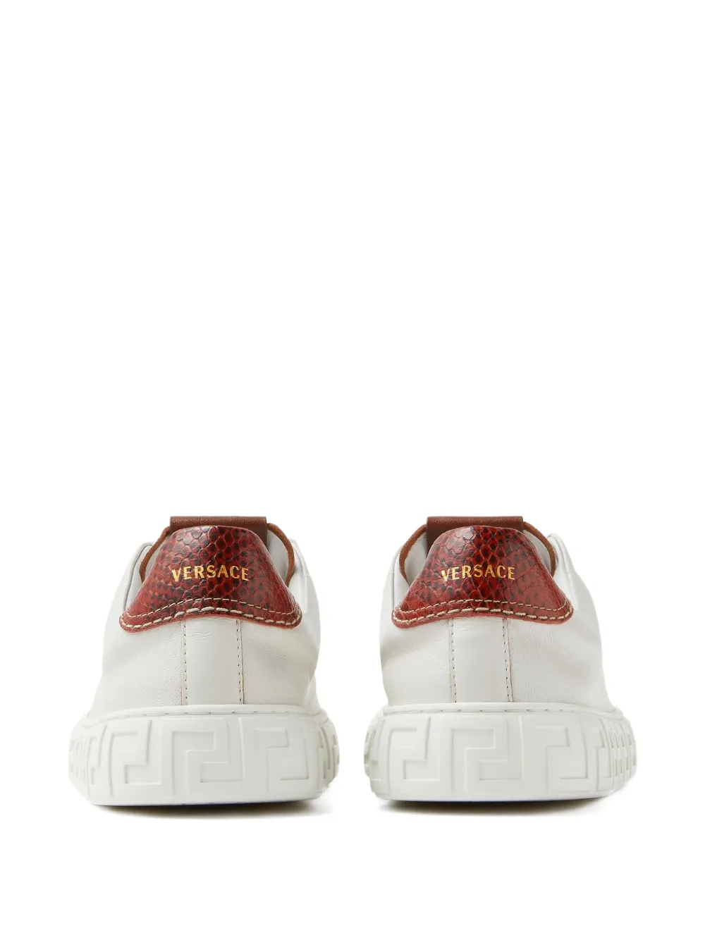 Versace Greca leren sneakers Wit