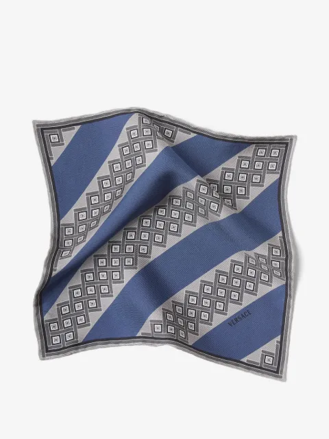 Versace pañuelo de bolsillo de seda estampado