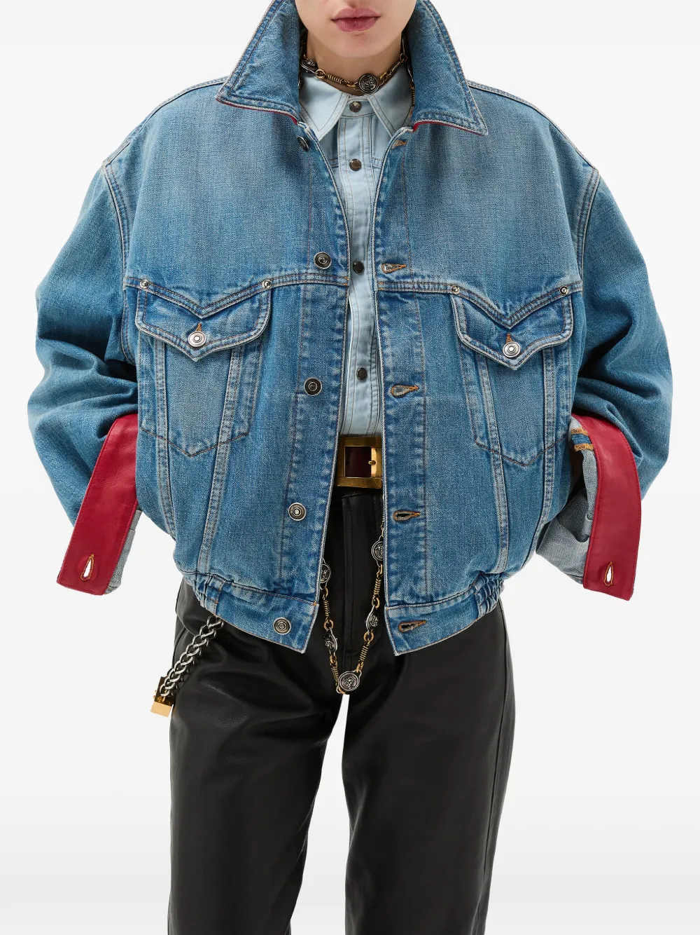  Versace Cuff Collared Jacket - Blue 