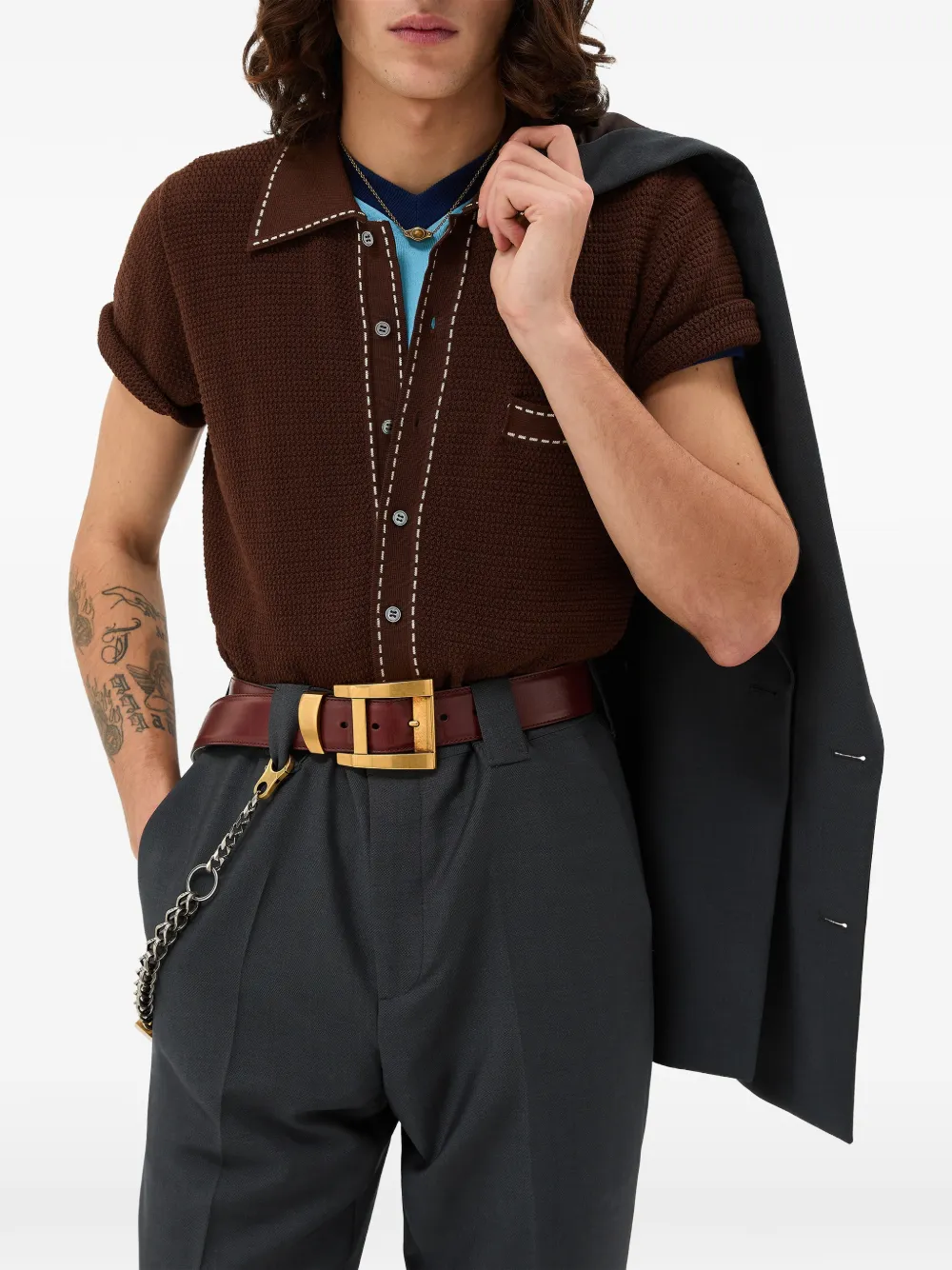  Versace Camisa De Punto - Marrón 