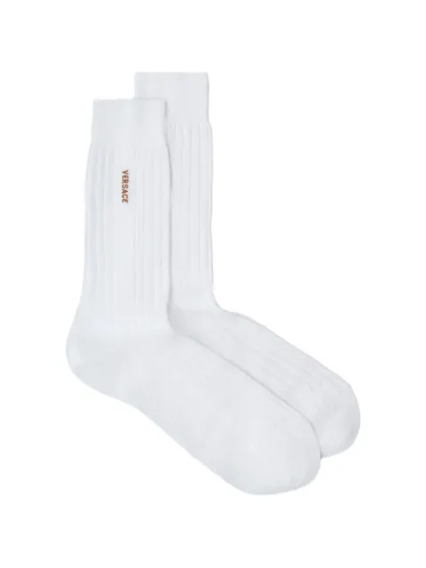 Versace embroidered cotton ribbed socks