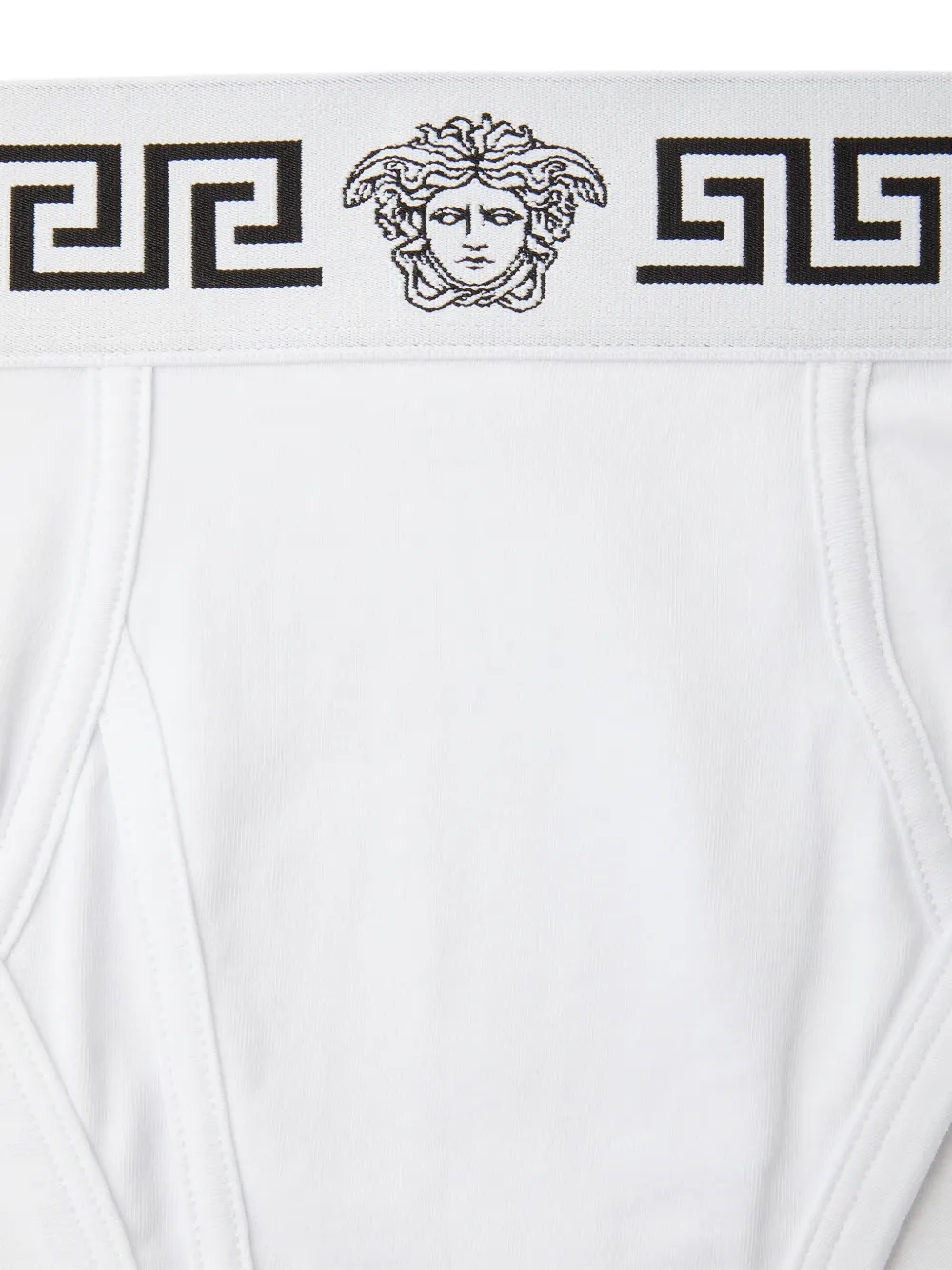 Versace Slip met Griekse print Wit