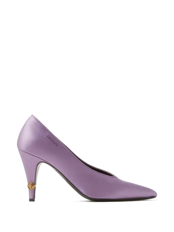 Versace Gianni Satin Pumps 90 Mm in Purple