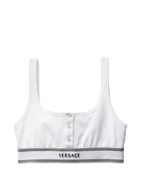 Versace ribbed cotton-jersey bralette