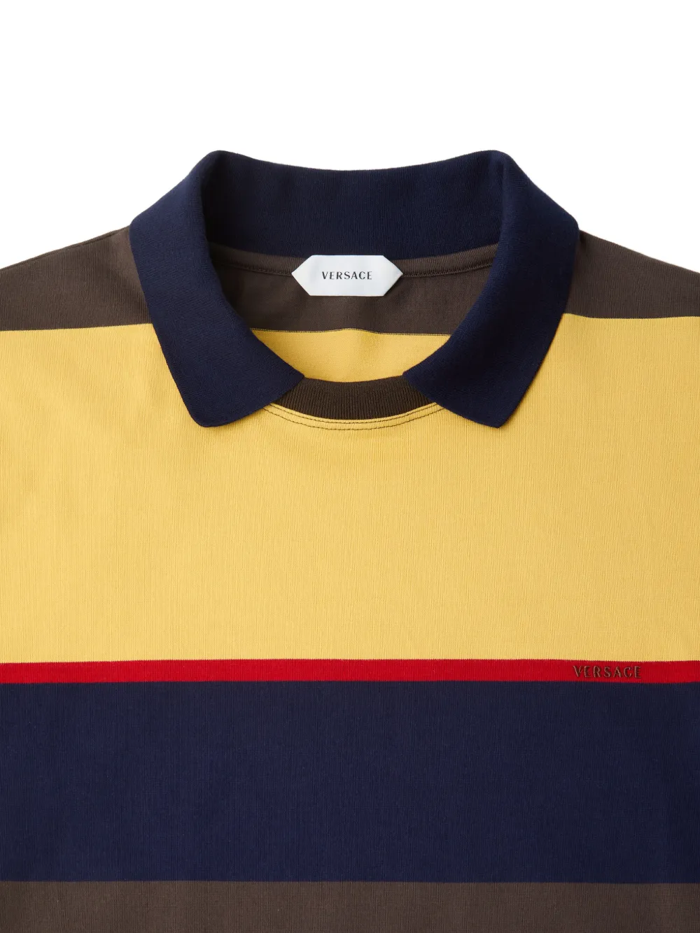 Versace Gestreept katoenen-jersey T-shirt Bruin