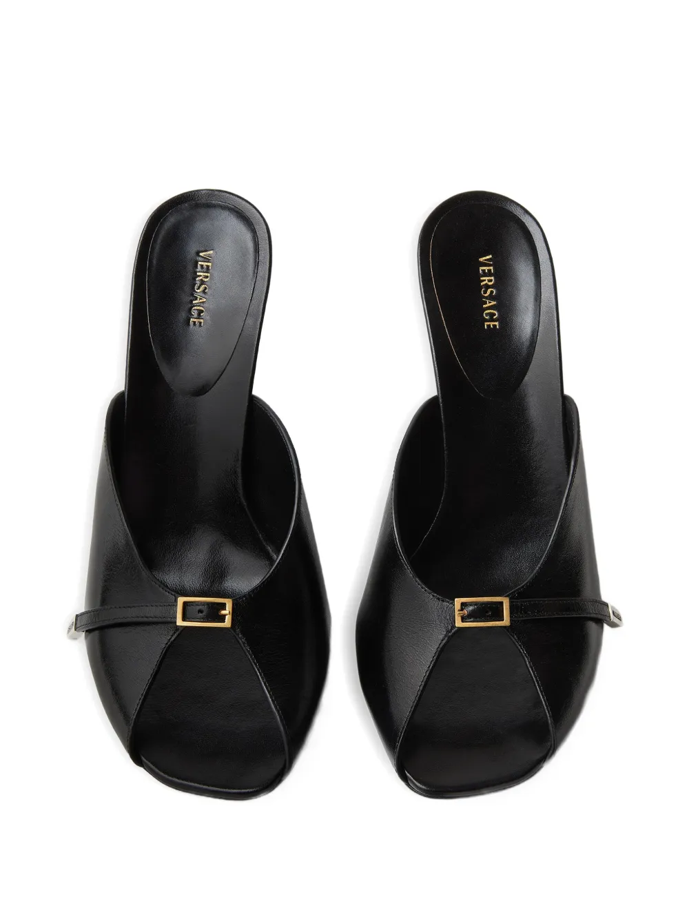 Versace Nyx leren muiltjes Zwart