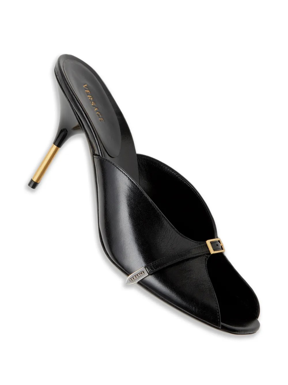  Versace Nyx Leather Mules 80 Mm - Black 