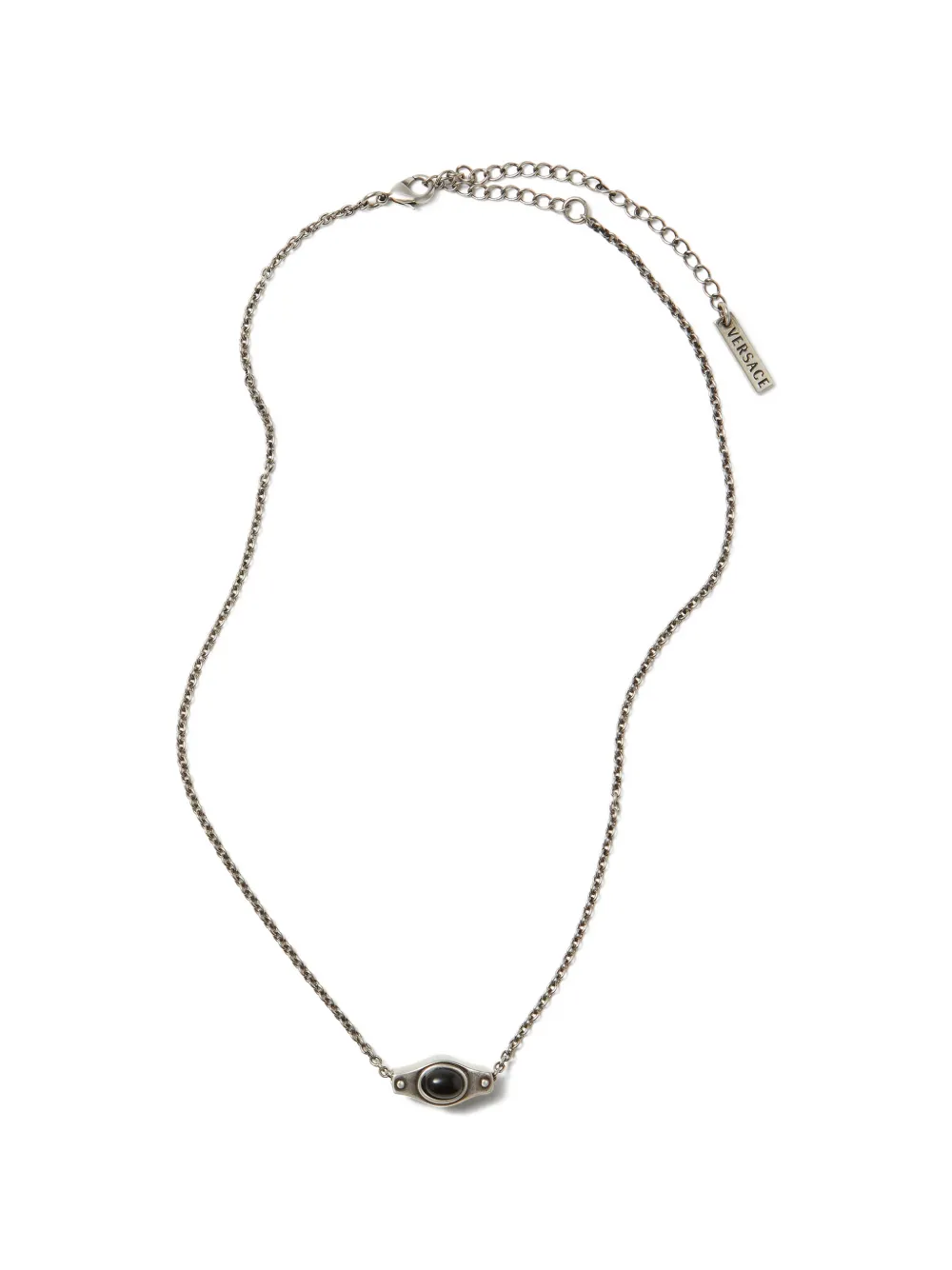 Versace Medallion Chain Necklace In Silver