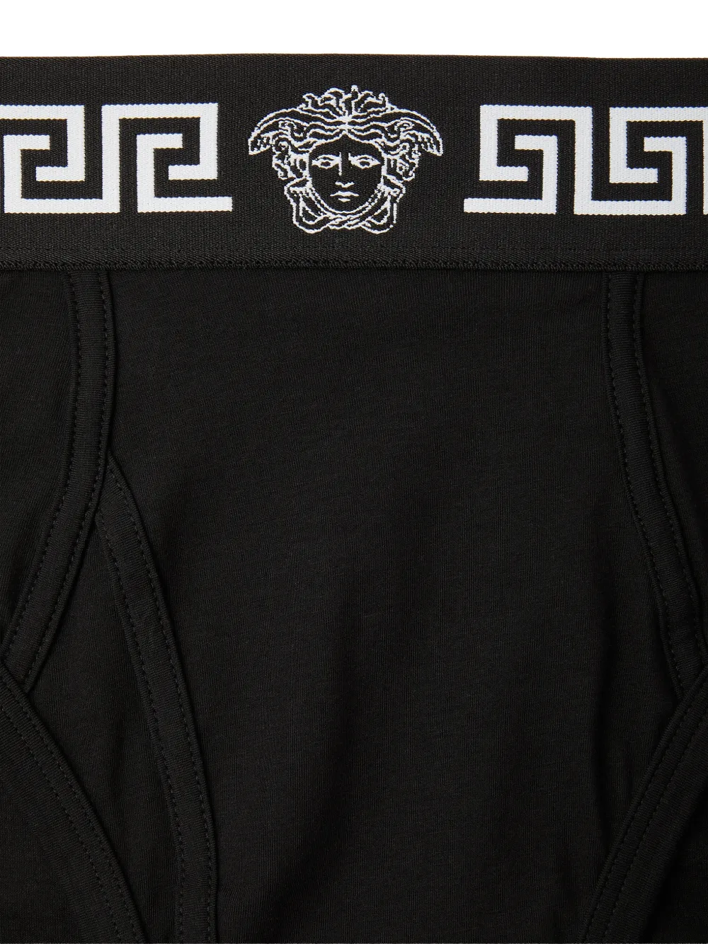 Versace Slip met Griekse print Zwart