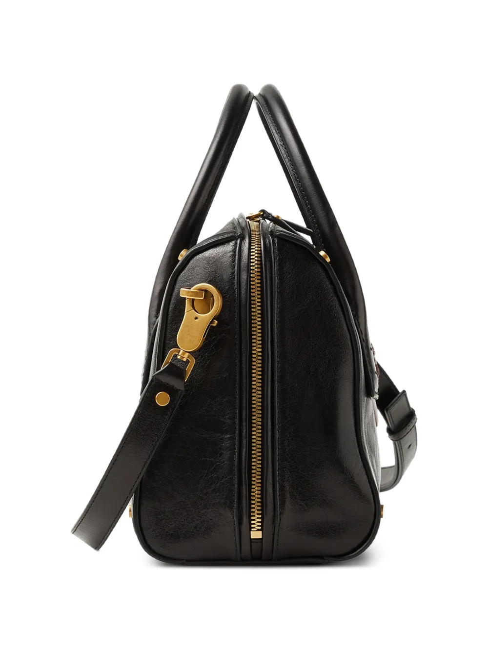 Versace Roomy Boston leren tas Zwart