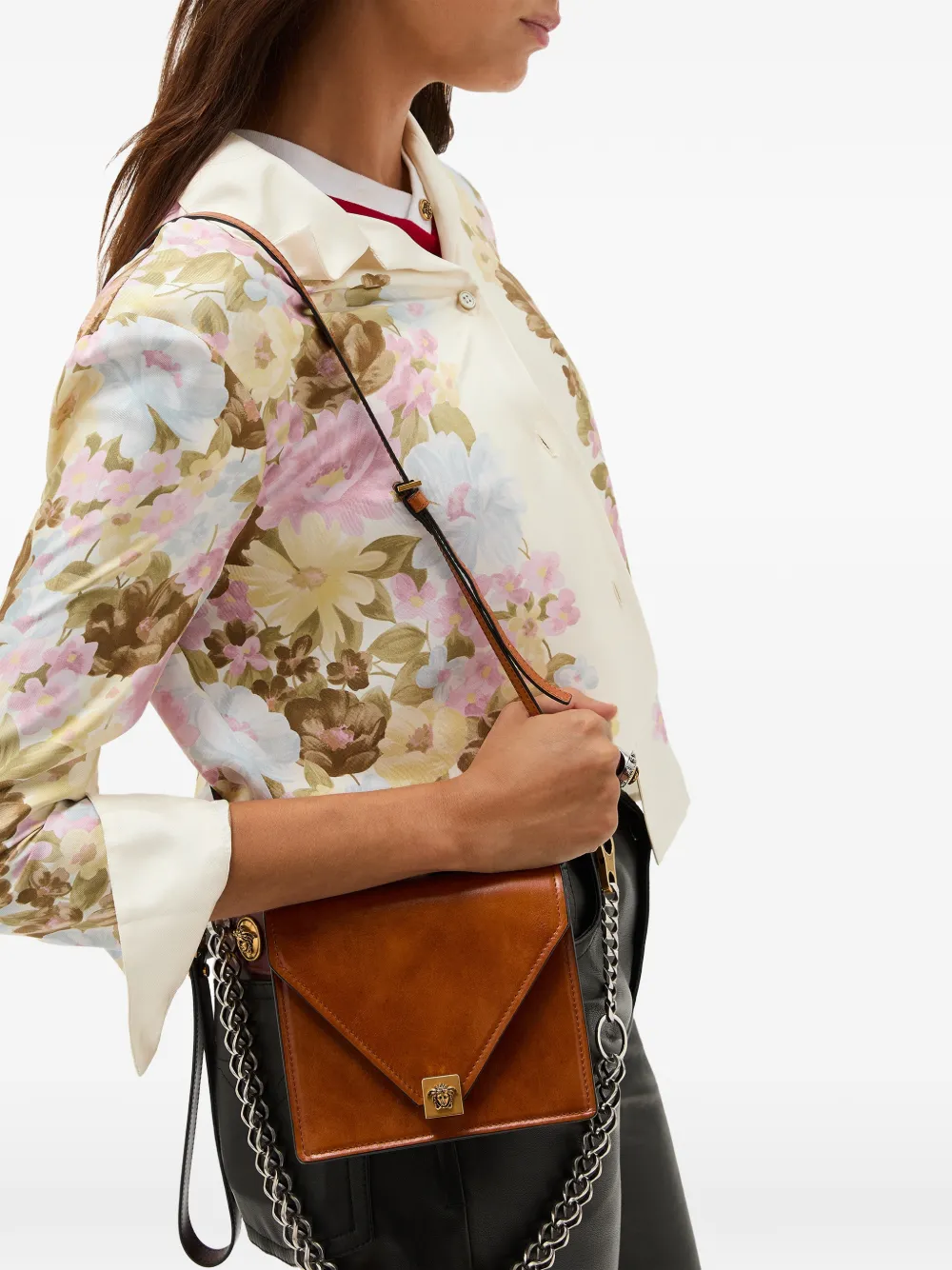  Versace Severine Leather Mini Bag - Brown 