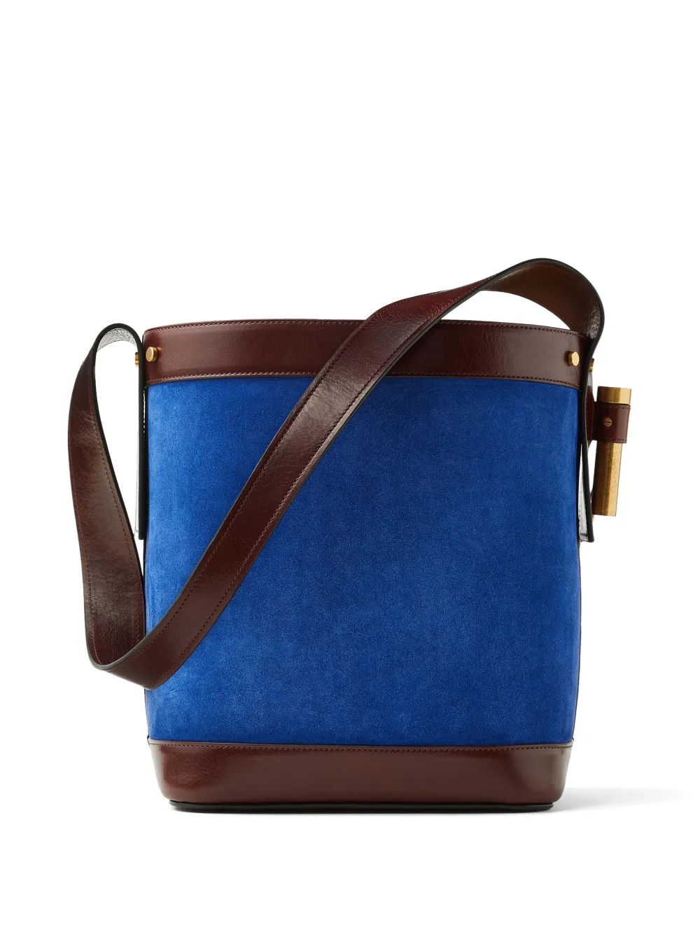  Versace Pivot Small Suede Bucket Bag - Blue 