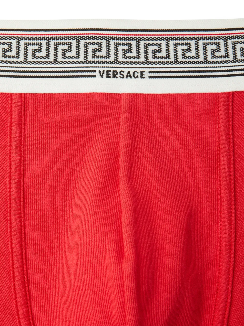  Versace Ribbed Cotton-jersey Trunks - Red 