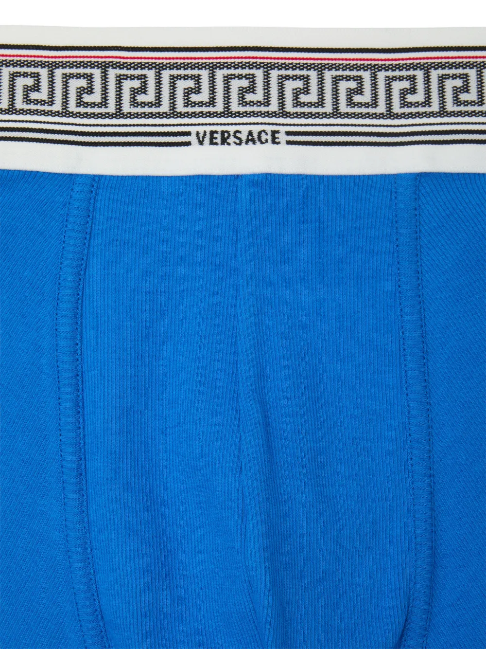  Versace Ribbed Cotton-jersey Trunks - Blue 