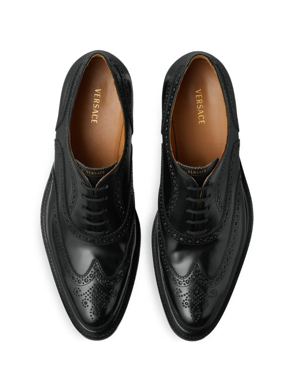 Versace Brogue derby veterschoenen Zwart